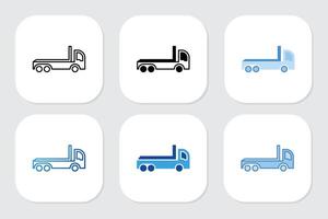 Trucks icons with various design styles vector