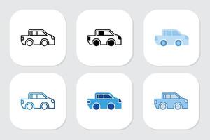 Car icons with various design styles vector