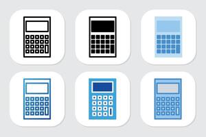 calculator icons with various design styles vector