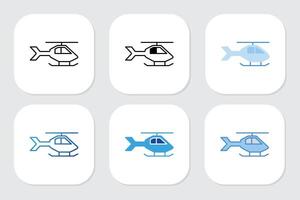 Helicopter icons with various design styles vector