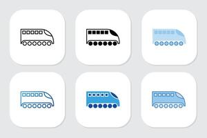 Train icons with various design styles vector