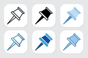 thumbtack icons with various design styles vector