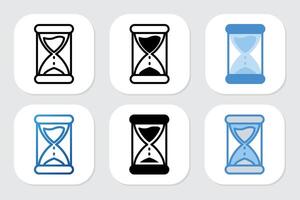 hourglass icons with various design styles vector