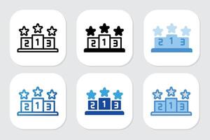 champion podium icon with various design styles vector