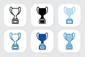 champion trophy icons with various design styles vector