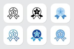 third place badges icon with various design styles vector