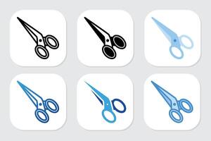 scissors icons with various design styles vector