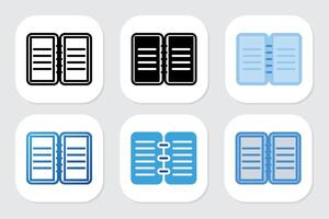 open the book icons with various design styles vector