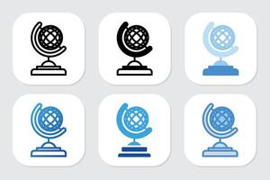 globe icons with various design styles vector