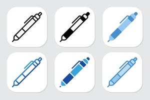 pen icons with various design styles vector