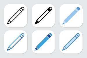 pencil icons with various design styles vector