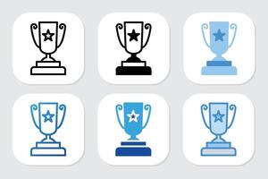 trophy icons with various design styles vector