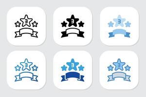third place badge icons with various design style vector