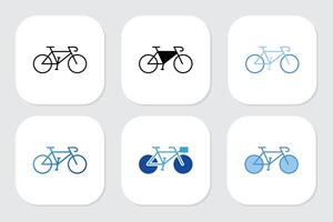 Bicycle icon with various design styles vector