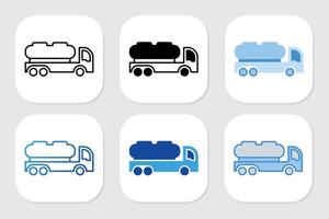 tanker icons with various design styles vector