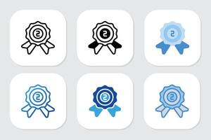 second badge icon with various design style vector