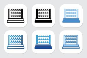 abacus icons with various design styles vector