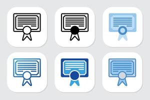 Certificate of Merit icons with various design styles vector