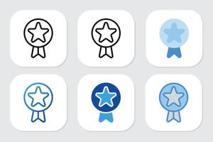 star badge icons with various design styles vector