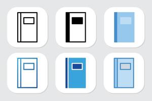 book icons with various design styles vector