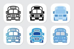bus icons with various design styles vector