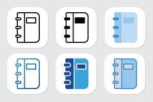 book icon with various design styles vector