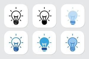 light bulb icons with various design styles vector