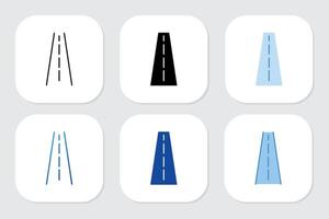 Road icons with various design styles vector