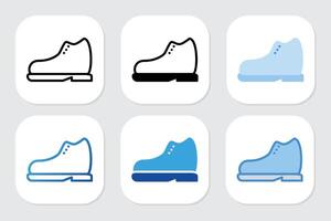 shoes icons with various design styles vector