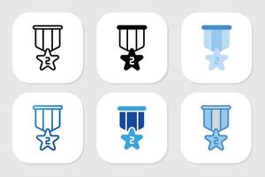 second star badge icon with various design styles vector