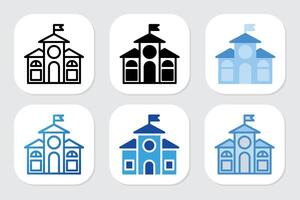 school icons with various design styles vector