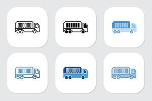 Trucks icon with various design styles vector