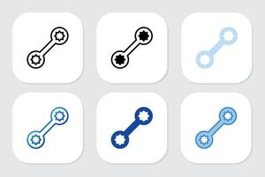 wrench icons with various design styles vector
