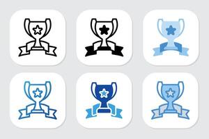 champion trophy icon with various design styles vector