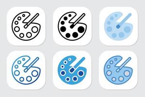 painting color board icons with various design styles vector