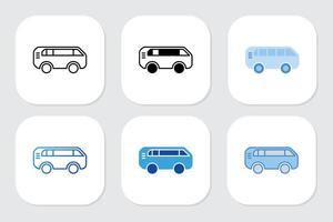 Bus icons with various designs vector
