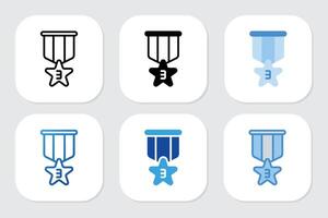 third place stars badge icons with various design styles vector