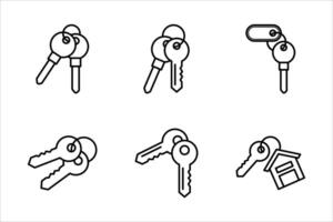Key icon set, Key symbol on white background. vector