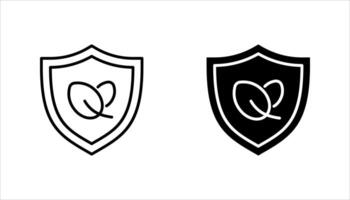 Leaves, icons related to environment, on white background. vector