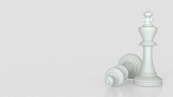 The white king chess for hobby or Business concept 3d Rendering. photo