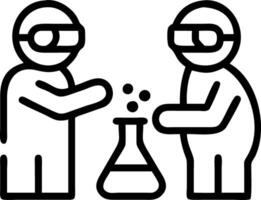 Workers in protective gear examining chemical equipment Set A vector