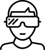 Worker using augmented reality glasses in industrial setting with copy space Set A vector