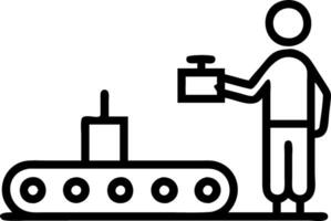 Worker inspecting automated conveyor belt Set 6 vector