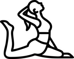 Woman practicing yoga with bokeh digital art background copy space on left vector