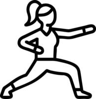 Woman practicing tai chi with bokeh digital art background copy space on left Set 2 vector