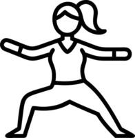 Woman practicing tai chi with bokeh digital art background copy space on left Set A vector