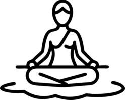 Woman practicing meditation on paddleboard with copy space Set A vector