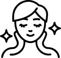 Woman practicing self care facial with soft abstract elements copy space on left vector