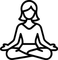 Woman practicing guided meditation with soft abstract background copy space on left vector