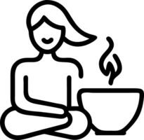 Woman enjoying a scented candle with soft abstract background copy space on left Set 2 vector
